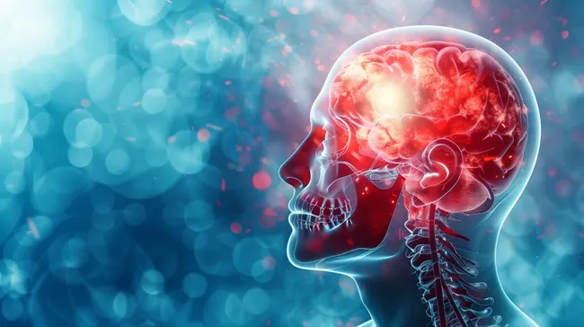 Röntgenbild eines leuchtenden Gehirns