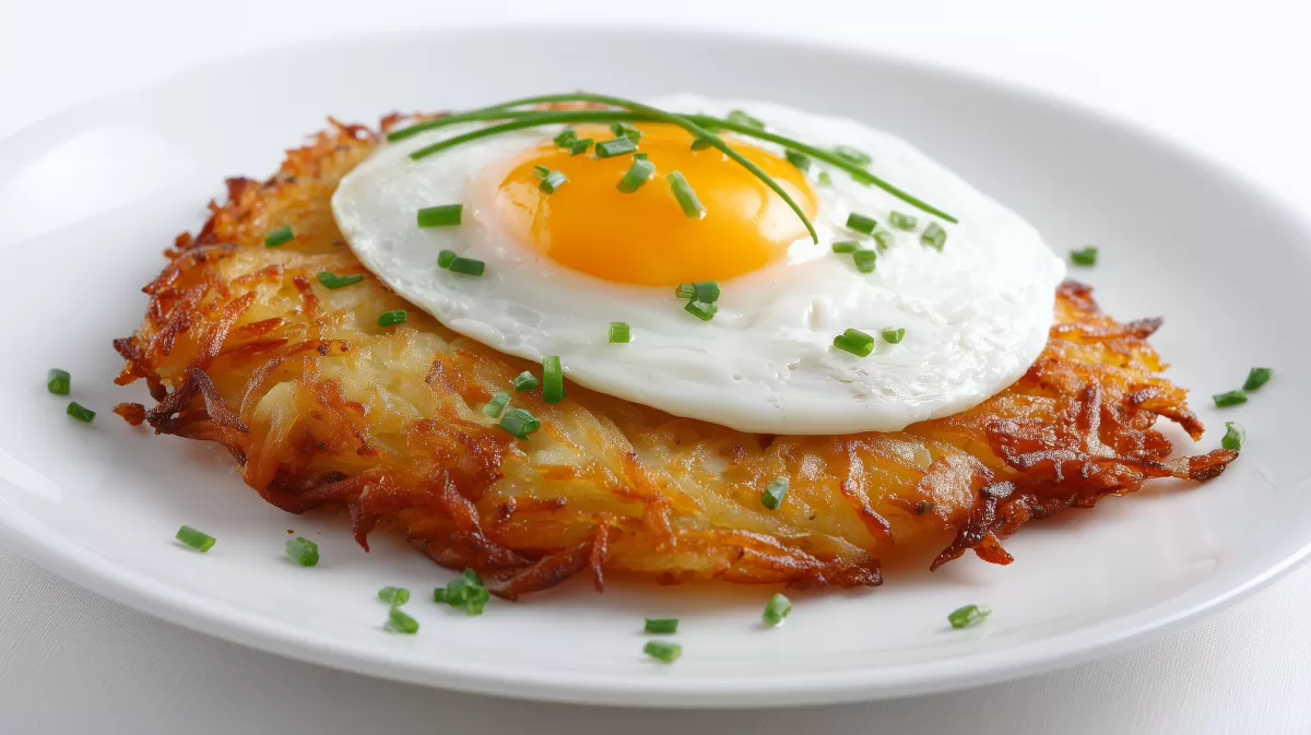Rösti mit Spiegelei und frischem Schnittlauch