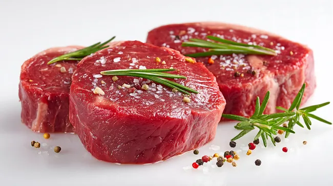 Rohes Rindfleisch mit Gewürzen und Kräutern