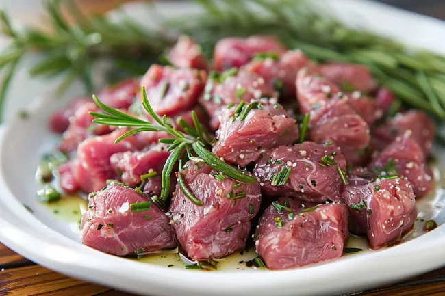 Rohes Rindfleisch mit Rosmarin und Gewürzen