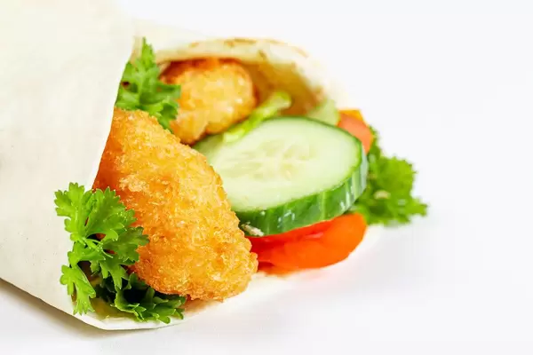 Rolls with shrimp with sweet chili sauce, close up