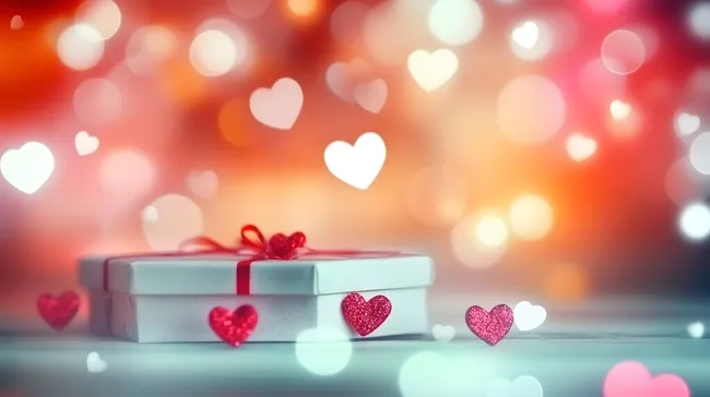 Romantische Geschenkbox mit Herzen für Valentinstag