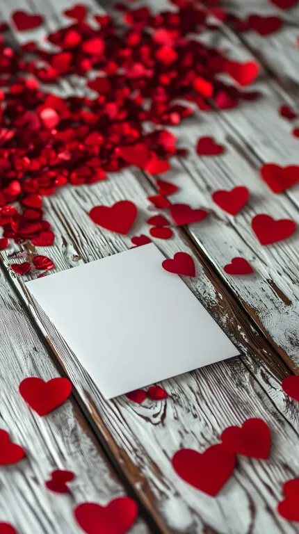 Romantische Hintergrund mit roten Herzen und Grußkarte