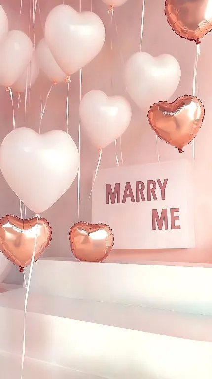 Romantische Hochzeitsankündigung mit Luftballons