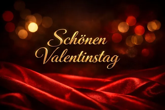 Romantische Valentinstagsgrüße auf rotem Samt