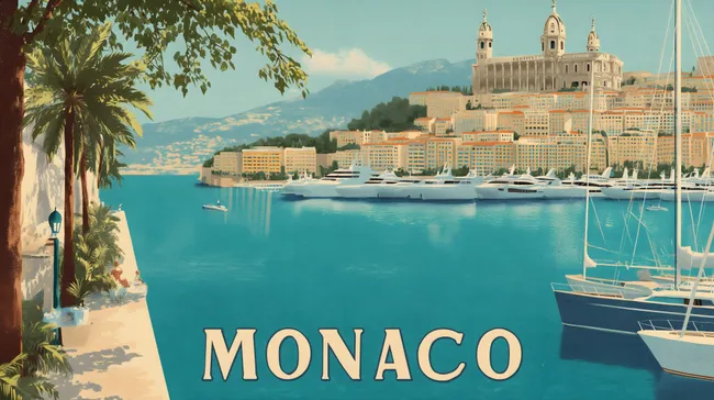 Romantischer Hafen von Monaco bei Sonnenuntergang