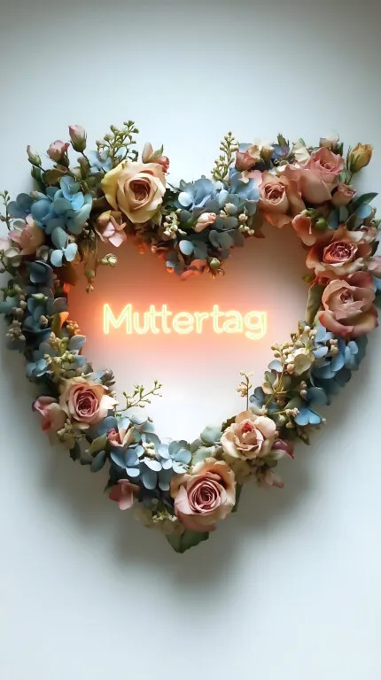 Romantischer Herzblumen-Kranz zur Muttertagsfeier