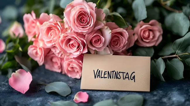 Romantischer Rosenstrauß zum Valentinstag