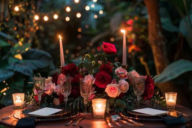 Romantisches Abendessen im Freien