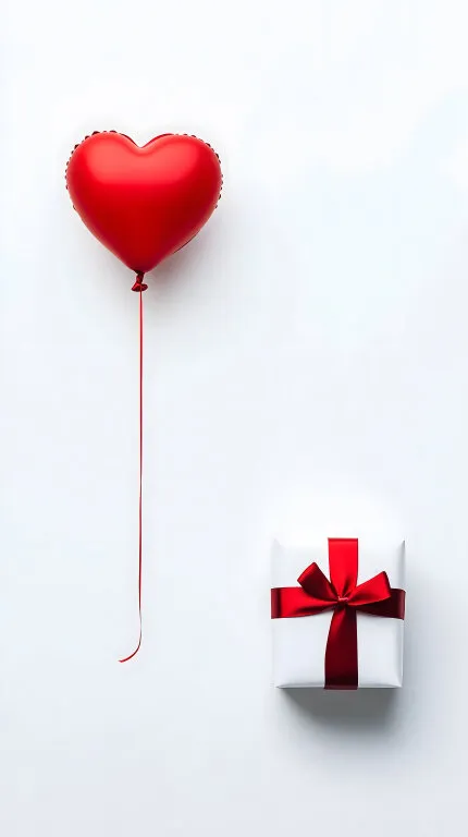 Romantisches Geschenk mit Herzluftballon