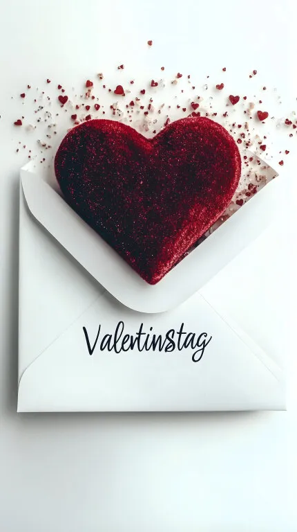 Romantisches Herz auf Valentinstag-Umschlag