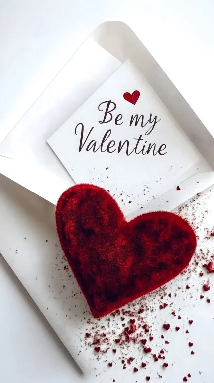 Romantisches Herz-Valentinstags-Motiv mit Botschaft