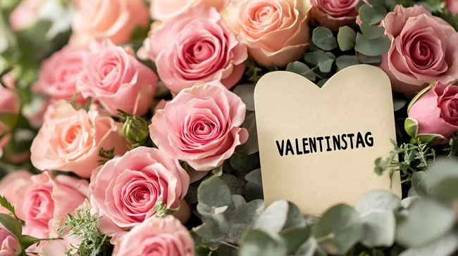 Romantisches Valentinstagherz aus Rosenblüten