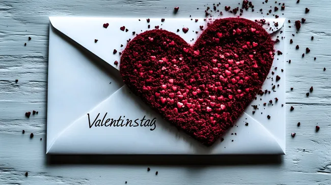 Romantisches Valentinstags-Herz auf Holzhintergrund