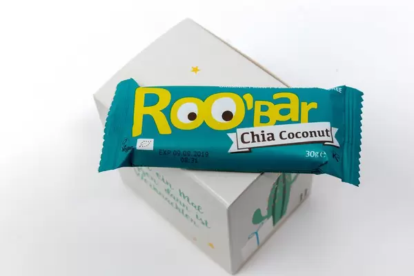 Roobar - chia coconut bar from the eleventh door of the  vegan Foodist Active advents calendar