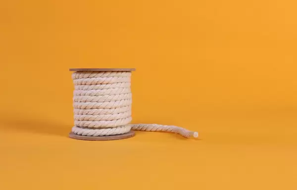 Rope roll on orange background