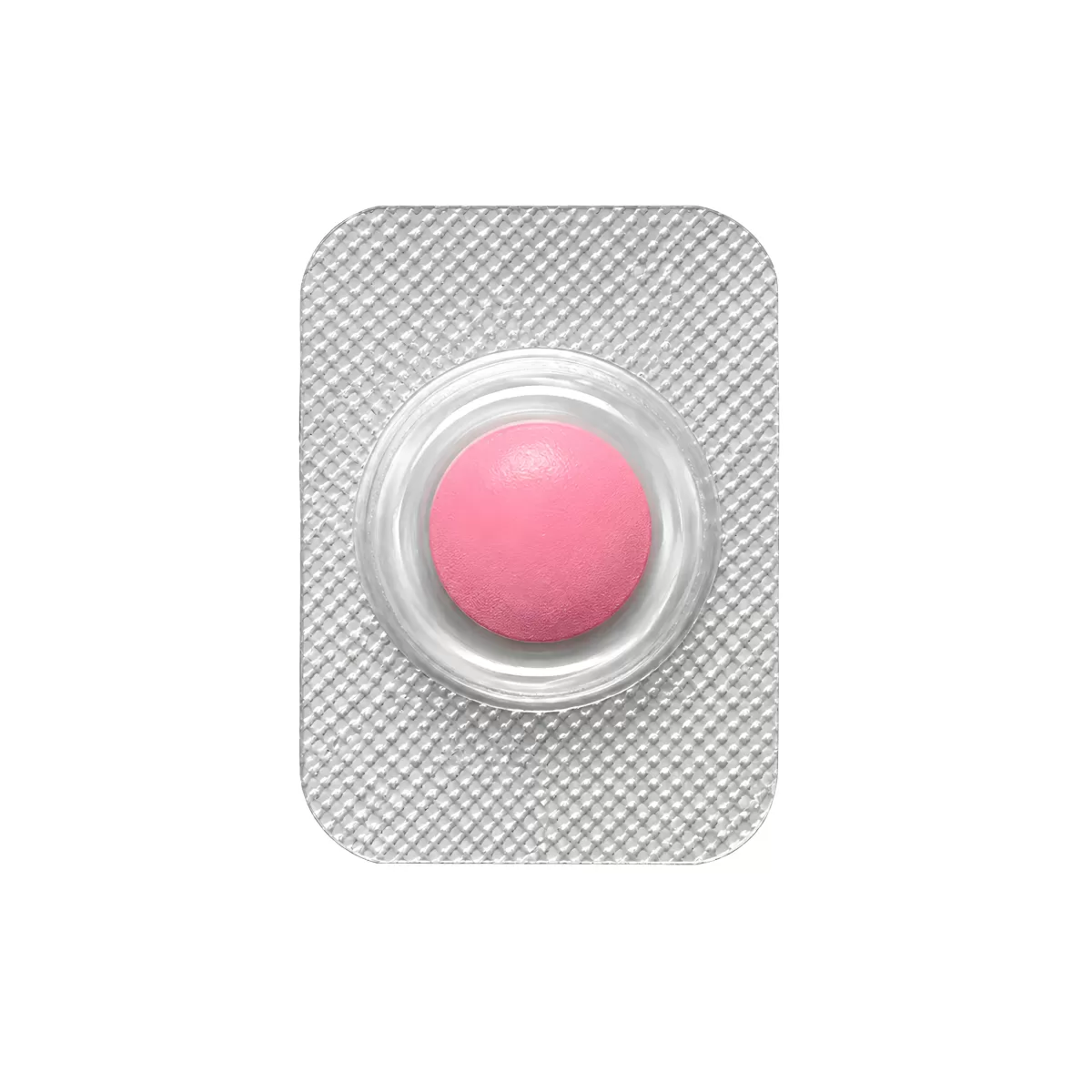 Rosa Tablette in Blisterverpackung aus Nahaufnahme