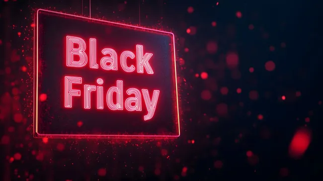 Rot leuchtender Black Friday Neon-Werbebanner