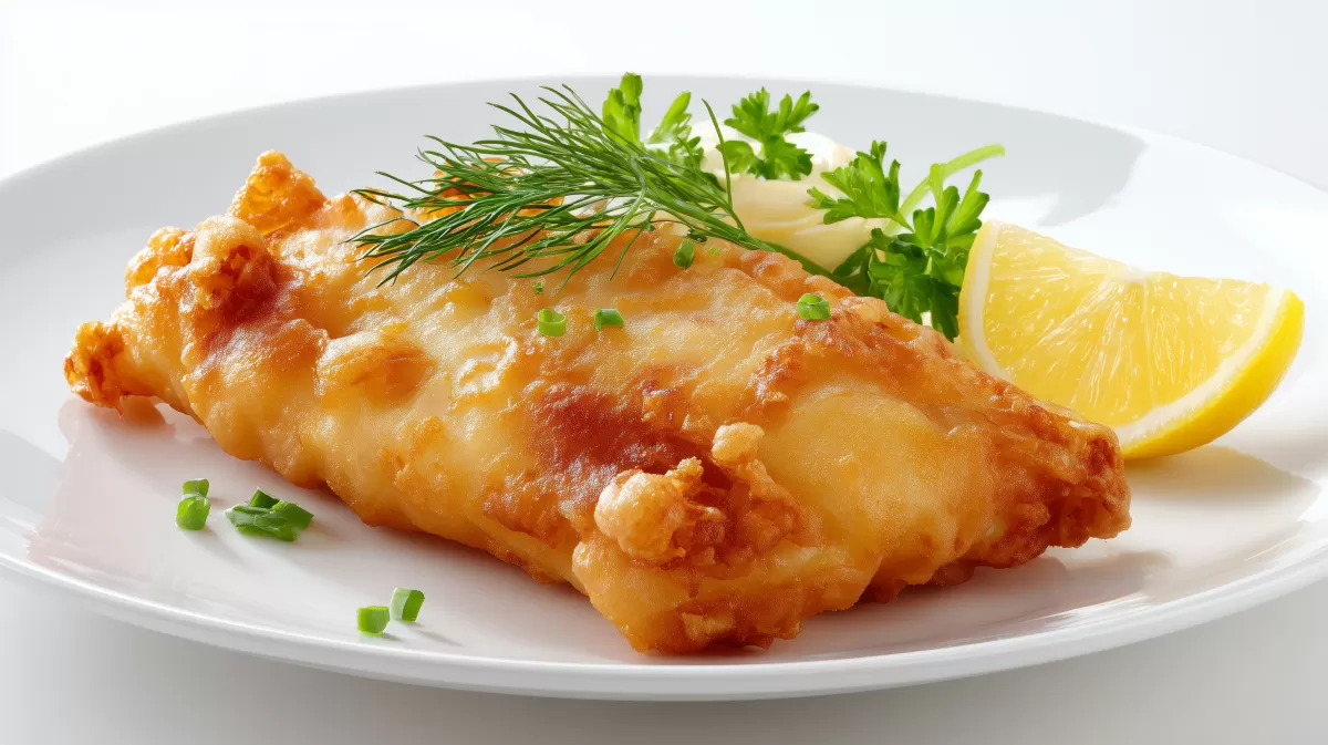 Rotbarsch im fluffigen Bierteig mit Zitrone