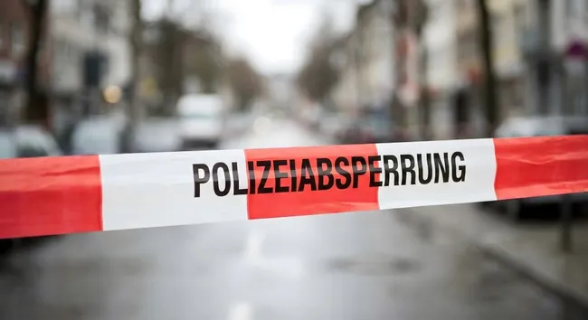 Rote Absperrband bei städtischer Baustelle