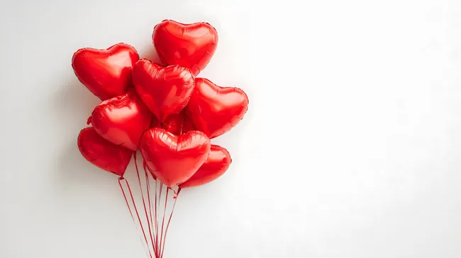 Rote Herzluftballons für Valentinstag-Dekorationen