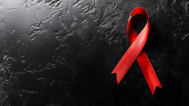 Roter Aids-Solidaritätsschnitt auf schwarzem Hintergrund