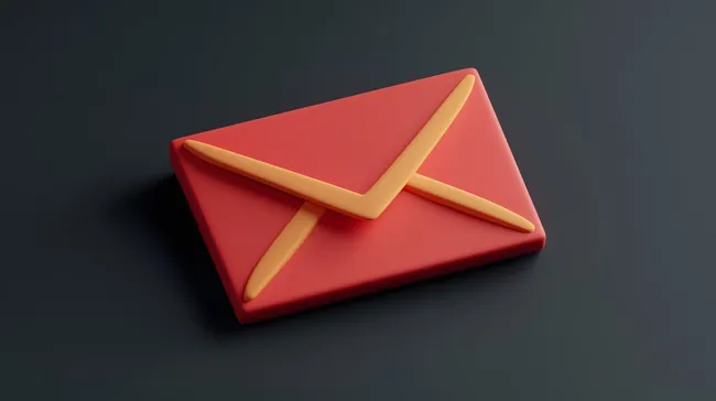 Roter minimalistischer 3D-Umschlag als modernstes Symbol