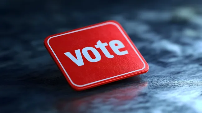 Roter Wahlbutton mit dem Wort 'Wählen'