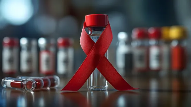 Rotes Band als Symbol für HIV-Prävention