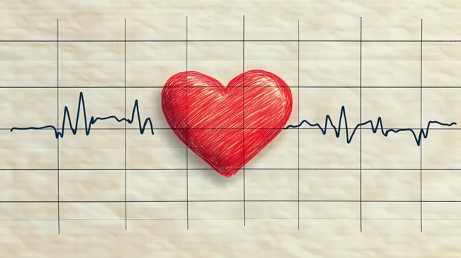 Rotes Herz-Symbol mit Herzschlaglinie