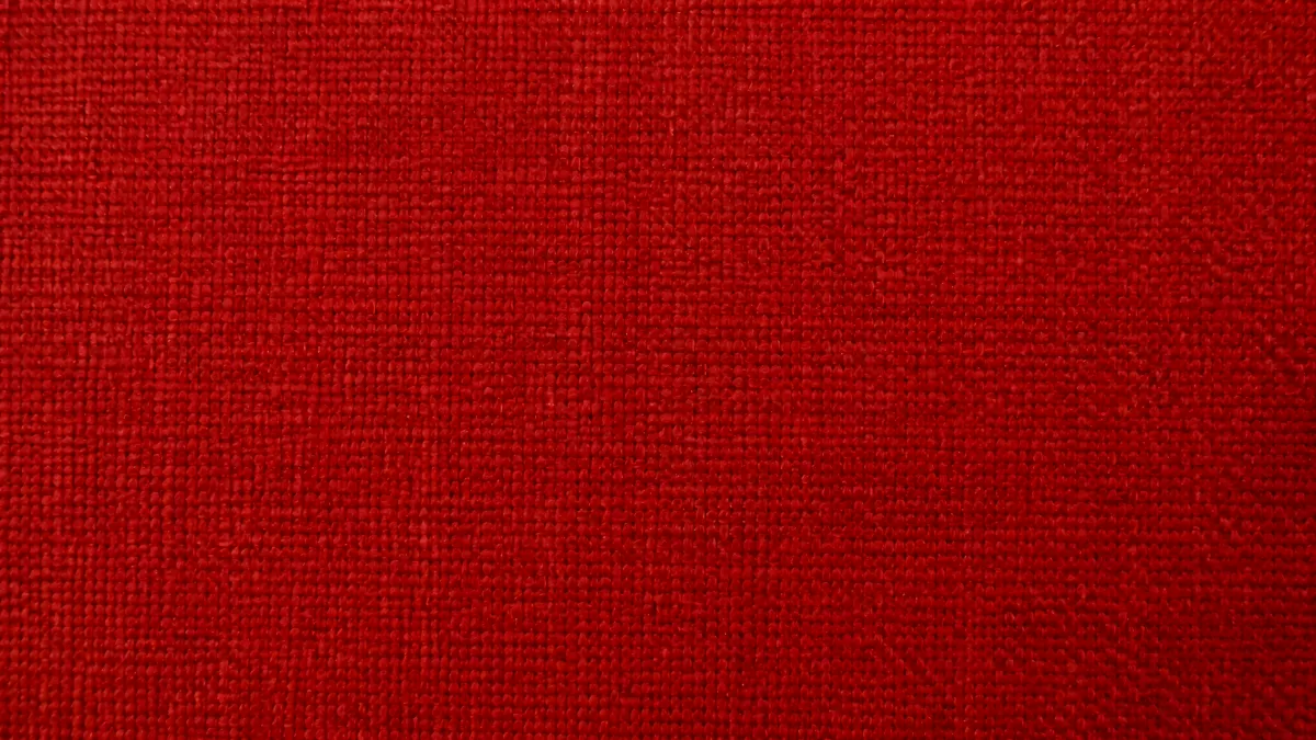 Rotes Leinenstoff-Nahaufnahme mit grober Textur