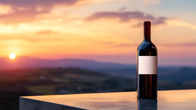 Rotwein bei malerischem Sonnenuntergang