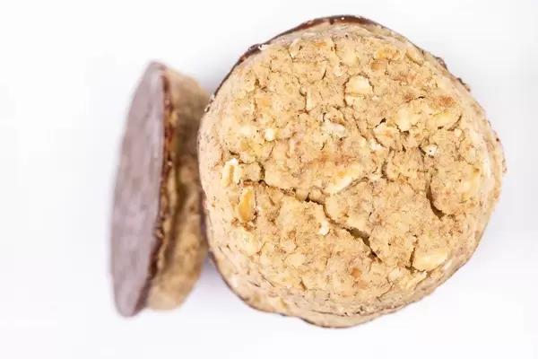 Round Chocolate Integral Biscuits isolated on white