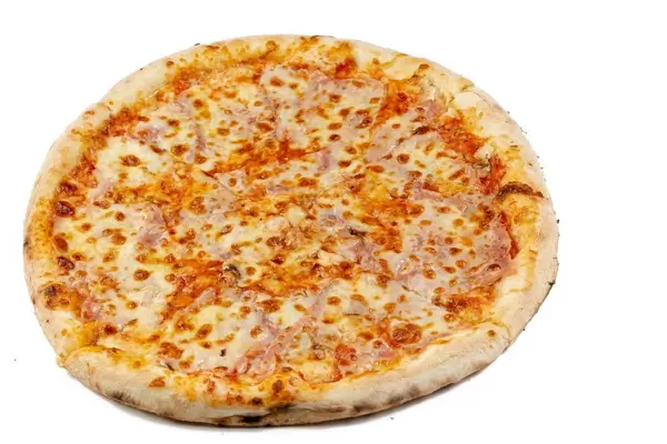 Round Fresh Pizza on the white background (Flip 2019)