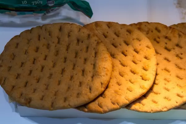 Round wholegrain pita bread from Greece