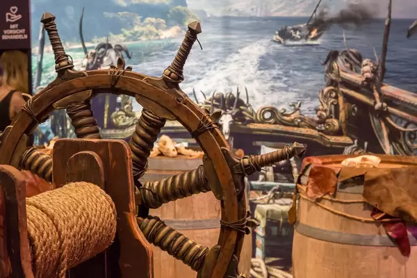 Rudder at Skull & Bones booth. Pirate style