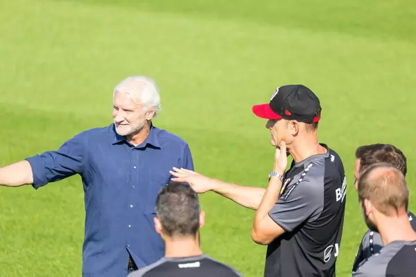 Rudi Völler during Bayer 04 Leverkusen training