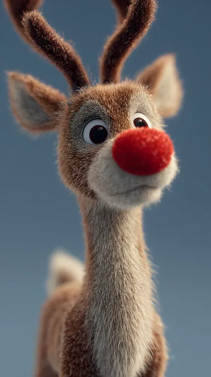 Rudolfs weihnachtliches Porträt: Rentier mit roter Nase