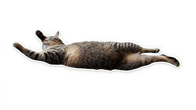 Ruhende Hauskatze auf weißem Hintergrund