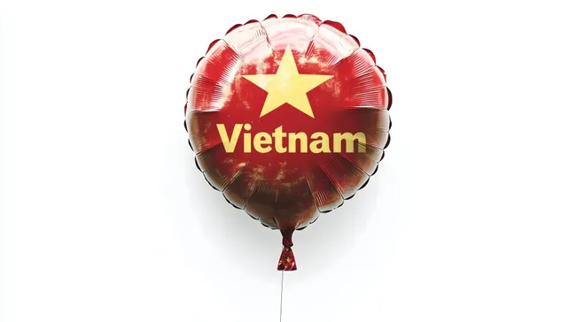 Runder Luftballon in Vietnamesischen Nationalfarben