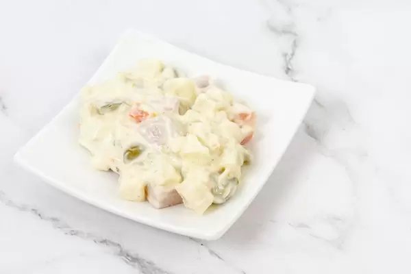 Russian Salad served on the plate (Flip 2019)