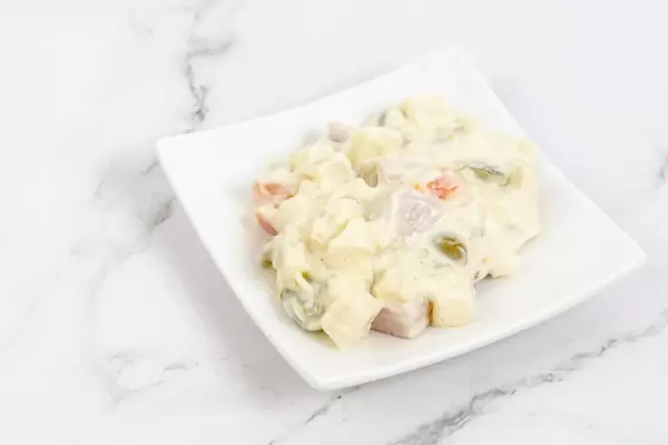 Russian Salad served on the plate