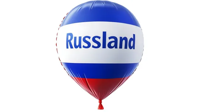 Russischer Heißluftballon in traditionellen Farben