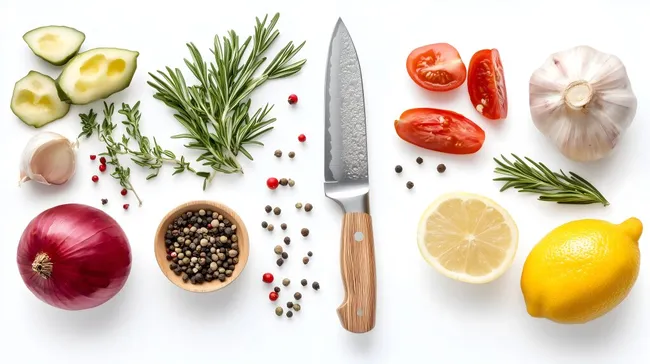 Rustikale Küche: Frische Zutaten für Tomatensalat