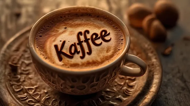 Rustikale Tasse mit kaffeeartigem Getränk