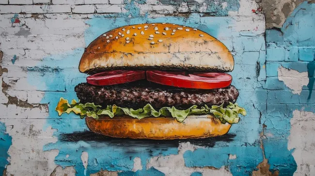 Rustikaler Burger mit frischem Salat und Tomate