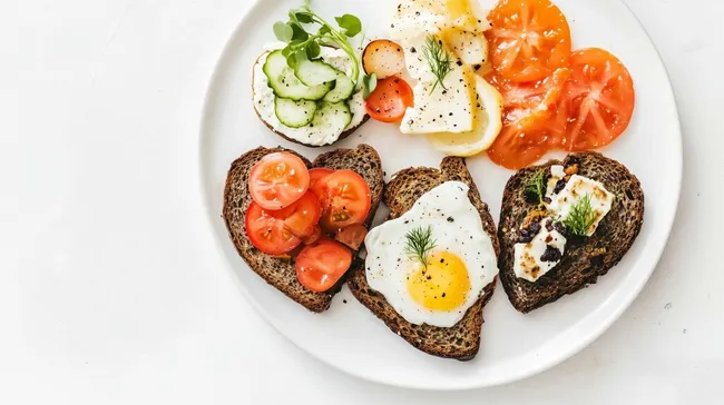 Rustikales Frühstück mit Roggen- und Vollkornbrot