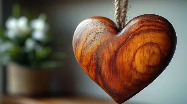 Rustikales Holzherz als dekoratives Geschenk