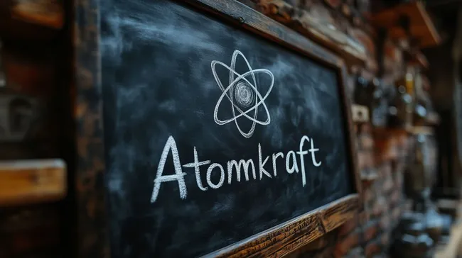 Rustikales Industriesymbol für Atomenergie