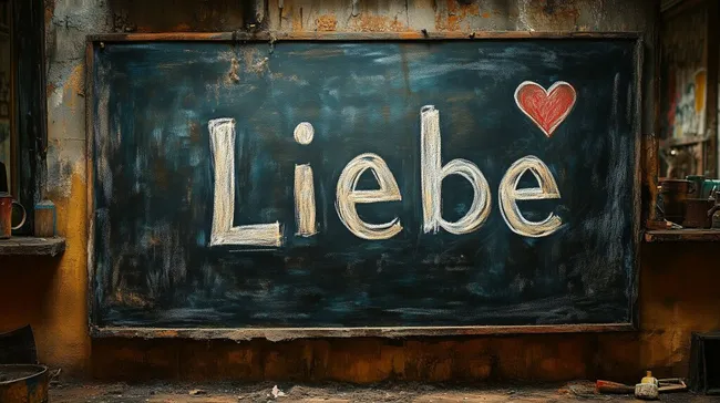 Rustikales Kreideherz auf verwitterter Tafel